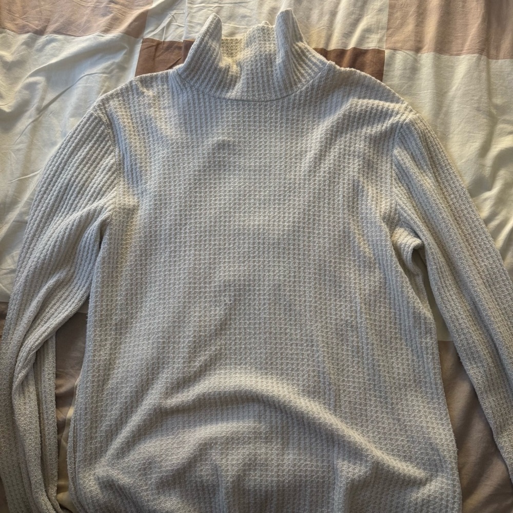 Urban Outfitters Cream Waffle Knit Turtleneck